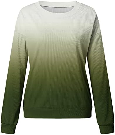 Tie dye dukserica za žene prevelizirani gradijentni rebrasti pleteni džemper Ombre majica s dugim rukavima Casual Labavi teniki vrhovi