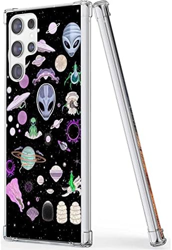 Kompatibilan sa Samsung Galaxy S22 ultra vanzemaljskim futrolom, vanzemaljskim uzorkom Crni svemirski misteriozni torbica za Samsung
