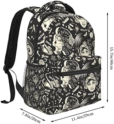 Afrička djevojka Travel Backpack ženske torbe za lagane škole za djevojke za djevojčice Podesivi kolekcionarski ruksak odgovara 15,6