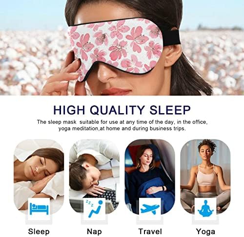 Breskva cvjeta ružičasta maska ​​za spavanje za spavanje, hladno osjećati poklopac za spavanje očiju za ljetni odmor, elastično oblikovano