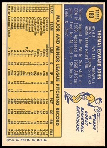 1970. topps 180 Tommy John Chicago White Sox VG / ex bijeli sox