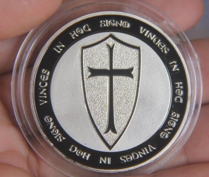 Njemački vitez Cross Holy Shield Komemorativni novčići Sollier Gold Coin Crna Lucky Coin Poklon za zagradnje Kolekcionarstvo Kućni