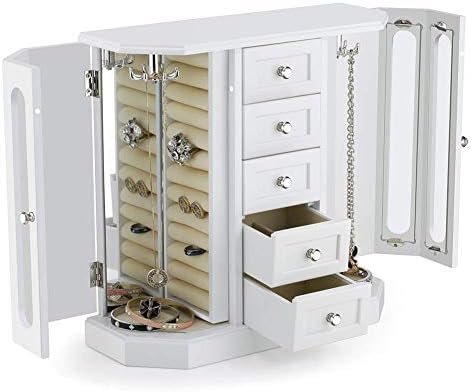 RR okrugli bogat dizajn puna Drvena kutija za nakit za šminkanje i organizator skladište sa fiokama Bijelo