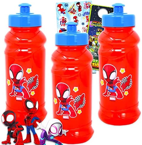 Marvel shop Spidey i Friends Plastična boca za vodu za dječake i djevojke - 3pc Spiderman Travel Bundle s bocom vode za višekratnu