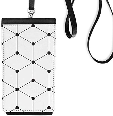 Heksagon linijski umjetnički zrna ilustracija uzorak telefon novčanik tašna viseće mobilne torbice crnog džepa
