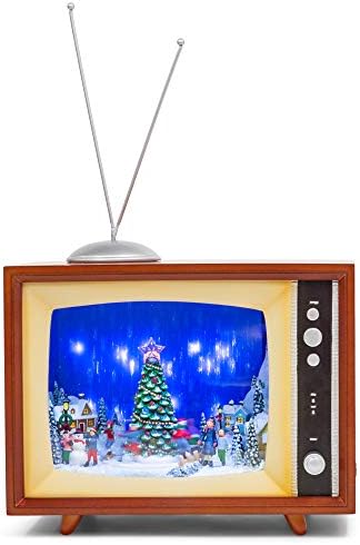 Roman 133426 LED TV sa drvenom muzičkom kutijom Figurine, 8 inča, višebojni