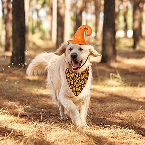 Pas Halloween kostimi, podesivi šešir Halloween i bandana šal za psa, smiješna kućna ljubimca Halloween Party Dressup