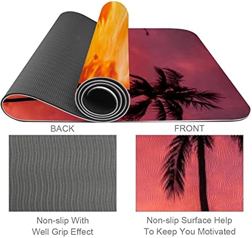 Sunset tropska plaža Palma Extra Thick Yoga Mat-Eco Friendly Non - slip Vježba & ; fitnes Mat Vježba Mat za sve vrste joge, Pilates