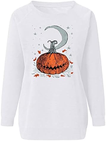 Narhbrg Halloween Dukmičenje bundeve za žene Vintage Graphic s dugim rukavima na vrhu prazne majice Crewneck bluza