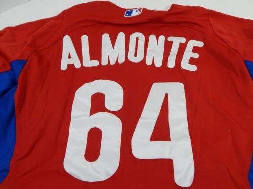2011-13 Philadelphia Phillies Almonte # 64 Igra Polovna Red Jersey St BP 44 88 - Igra Polovni MLB dresovi
