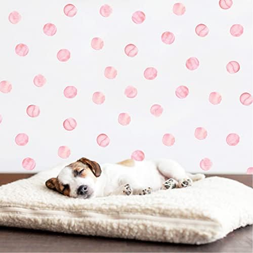 Polka Dot zidne naljepnice uklonjive akvarelne ružičaste zidne naljepnice za djecu djevojčice dnevna soba spavaća soba Igraonica