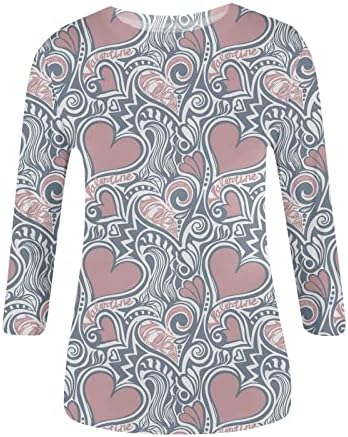 Ženska boja blok dukserice Crewneck No Hood Plain košulje 3/4 rukava od rukava Zimska trendy modna odjeća