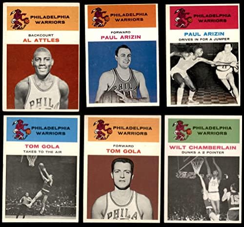 1961-62 Fleer Philadelphia Warriors Team Set W / O Wilt Chamberlain Filadelfija Warriors Ex Warriors