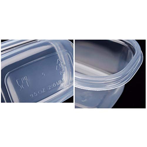 Toyvian 12pcs kontejneri za skladištenje hrane sa poklopcima pravougaone plastične kutije za ručak jednokratna posuda za hranu kuhinjska zatvorena kutija za voćnu tortu 280ML (zelena,plava,providna, Pinkïï‰
