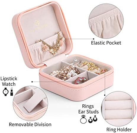 Vlando Macaron mala kutija za nakit, putna torbica za prstenje i naušnice-roze