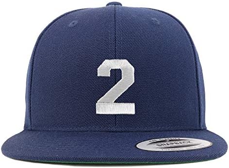 Trendy Odjeća Broj 2 Bijeli navoj vezeni ravni račun Snapback Baseball kapa