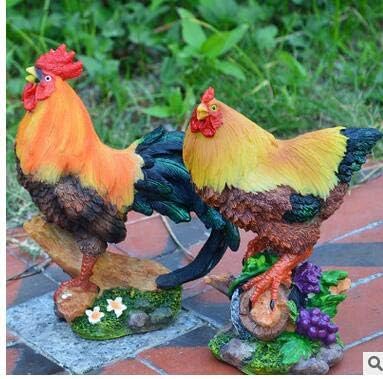Zamtac set Mali pijetao kokoške smole za obrt za vrtloživo ulica ukrasna mikro-pejzažna kipa na domaćem ukrasu -
