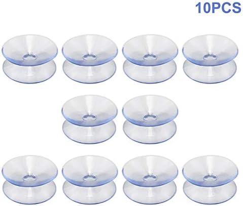 Faddare Clear usisne čaše, 10pcs usisne čaše Višenamjensko ogledalo Dvostrano neklizajuće stakleno stakleno stakleno