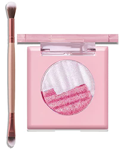 Pink Glitter Eyeshadow Palette - 2 u 1 Multichrome Metallic Shimmer visoko pigmentirani Aurora puder za sjenilo za oči, dugotrajno