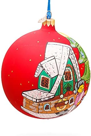 Građevinski blokovi Kućni kućni kuglični božićni ukrasi 4 inča