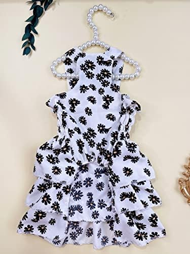 QWINEE cvjetni Print pas mačka haljina luk dekor princeza haljine Ruffle Trim štene Vest haljina Tutu suknja zabava Rođendanska praznična