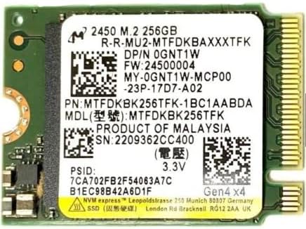 OEM Micron 256GB M.2 PCI-E NVME SSD Interni STORLY DRIVE 30MM 2230 Formični faktor M Ključna pametna paluba