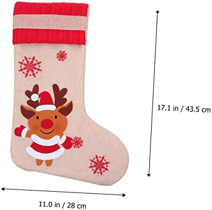 Toyvian 3pcs Božićne čarape Santa poklon vreći burlap čarape Nativity Decor Božić Santa Čarape Kamin Viseće čarape Božić Silverware