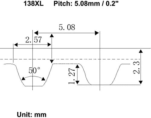 UXCELL 138XL gumeni vremenski remen sinhroni zatvoreni remen za remenje 10 mm širina