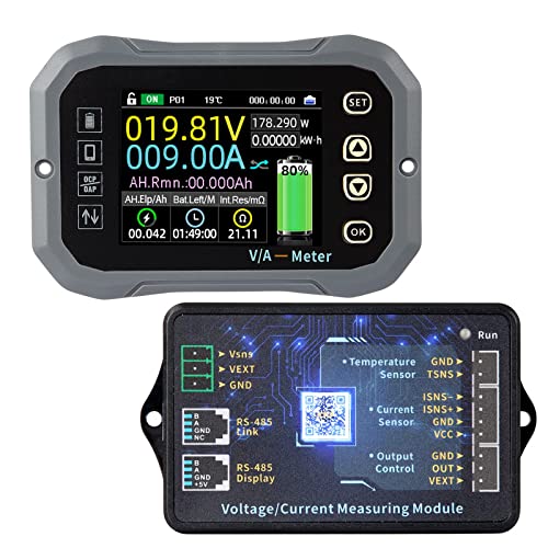 400A RV monitor baterije sa Shunt - Koolertron Bluetooth Smart Smart sa 2,4-inčnim LED ekranom, programibilnom monitoru kontroliranog