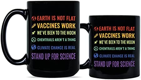 Zemlja nije ravna vakcina Radna šolja Stand Up For Science klimatske promjene su prava šolja za kafu