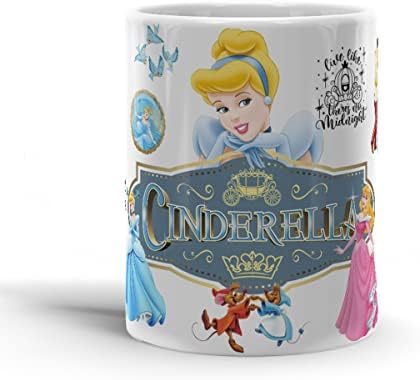 Bijele šolje Cinderella Birthday Cups čaj Travel keramička šolja za kafu 11 Oz pokloni za porodičnog prijatelja saradnika Dan očeva
