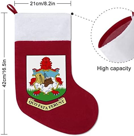 Grb Bermuda Božićne čarape Klasični viseći ukrasi Bijela manžetna bombonska torba za porodične zabavne ukrase