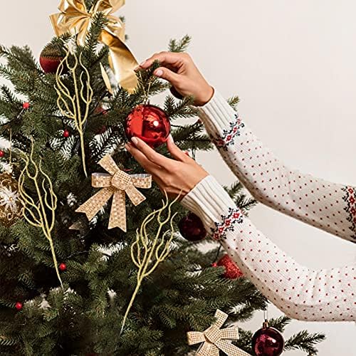 Nuobesty Botanički dekor 10pcs Glitter Božić Picks umjetni buketi Božićno drvce Viseće grane vijenac Garland Decor Xmas napušta božićnu