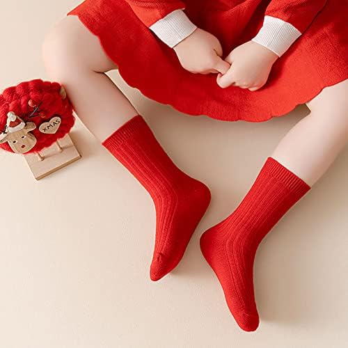 Dječje čarape Jesen i zima Svečane dvostruke pinske crvene čarape za dječake i djevojke za bebe cijev