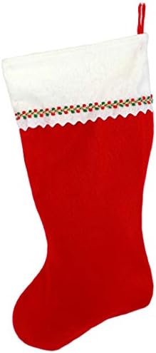 Monogramirani me vezeni početni božićni čarapa, crveni i bijeli filc, početni a