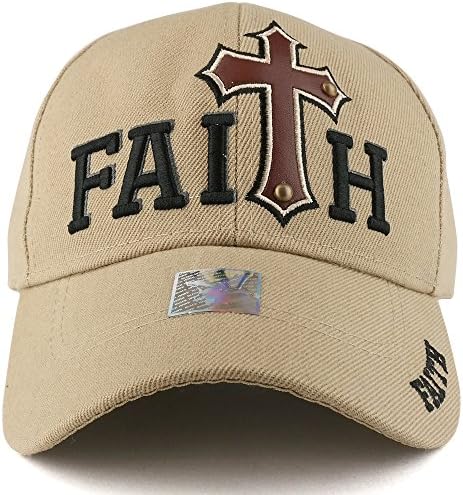 Struktuirana bejzbol kapa sa vezenom vjerom i krstom s kršćanskom tematikom