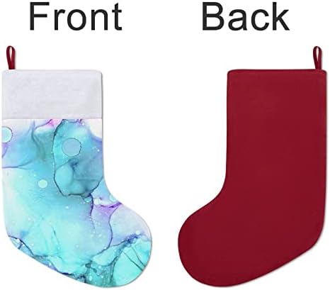 Plavi mramorni tekstura crvene božićne praznike Čarape Početna ukrasi za Xmas Tree Kamin Viseće čarape