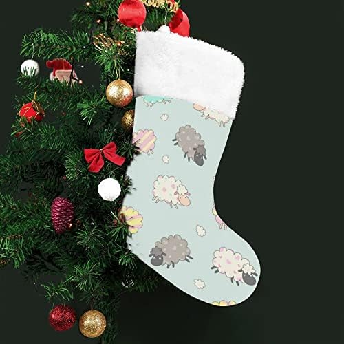 Slatka ovca personalizirana božićna čarapa Početna Xmas Tree Kamin Viseći ukrasi