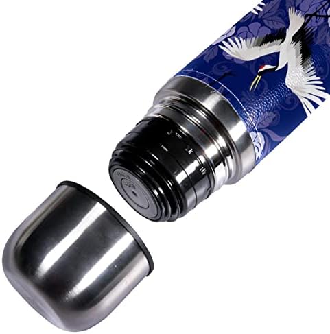 SDFSDFSD 17 oz Vakuum izolirane boce od nehrđajućeg čelika Sportska kavana Putna krigla Frijski kožni omotani BPA besplatni, crveni okrugli obrazac dizalice
