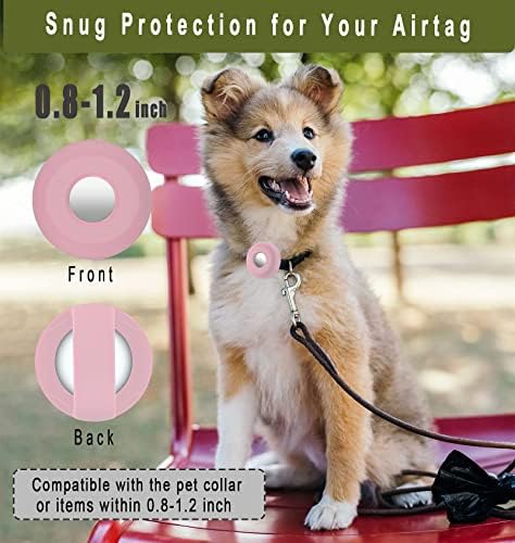 Airtag držač za pseću kragnu, Cibaabo silikonski poklopac kućišta za vazdušnu oznaku kompatibilan sa Apple Airtags za 0.8-1.2 inch