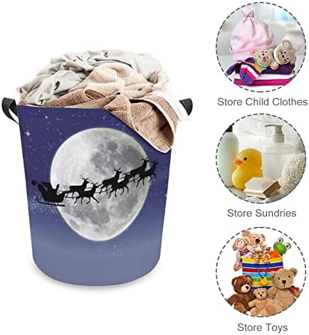Božić Santa Moon korpa za veš korpa torba za pranje kanta za skladištenje sklopiva visoka sa ručkama