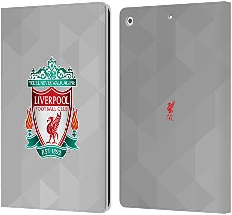 Dizajni za glavu Službeno licencirani Fudbalski klub Liverpool Red Geometric 1 Crest 1 Kožna knjiga Novčanik Kućište Kompatibilno sa Apple iPad 10.2 2019/2020/2021