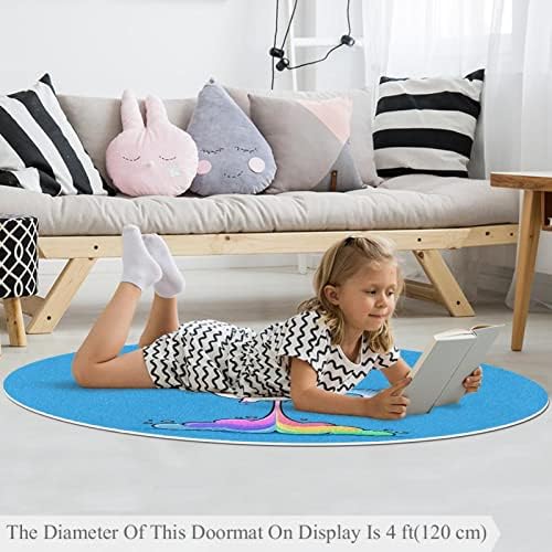 Llnsupply 4 ft ruga sa niskom reprodukcijom, smiješna slatka jednoroga sa poo baby puzeći podne prostirke igrati pokrivač dječje dijete