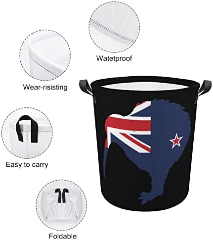 Novozelandska korpa za pranje veša kivi ptica sklopiva visoka korpa za odeću sa ručkama torba za odlaganje