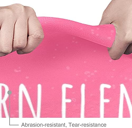 SDLKFRELI 6mm Extra Thick Yoga Mat, Pink Unicorn Elements uzorak Print Eco-Friendly TPE vježbe Mats Pilates Mat sa za jogu, trening,