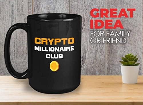 Bubble Hugs Crypto Miner Coffee Mug 15oz Black-Crypto Millionaire Club-Funny kriptovaluta Crypto Profit Trader investitor berze Rig