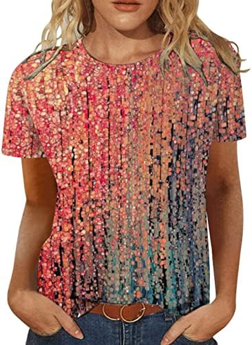 Ženske bluze i vrhovi Allover uzorak Print labavi kratki rukavi majice na plaži Casual ljetni Izlazak Tees