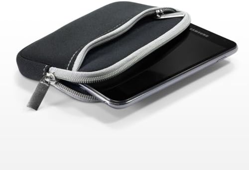 Boxwave futrola za Alcatel A50 - SOFTSUIT sa džepom, mekani torbica Neoprene poklopac s rukava za zatvarač za Alcatel A50 - Jet crni sa sivom oblogom
