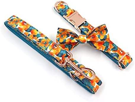 Generički personalizirani ovratnik za pse Hawaii cvjetni uzorak ovratnik za pse i povodac set luksuznog dizajnera Bowtie ogrlica za