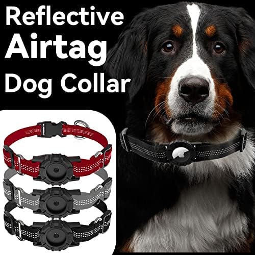 3 Pakovanje airtag ovratnik za pse, reflektirajuća ovratnica za pse sa držačem airtag i ručicom, podesivim priborom za kućne ljubimce